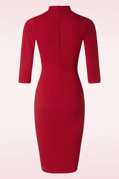 Vintage Chic for Topvintage - Nova Pencil Jurk in Rood 2