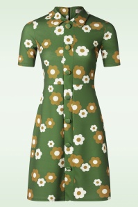 Vintage Chic for Topvintage - Freya Floral Jurk in Groen