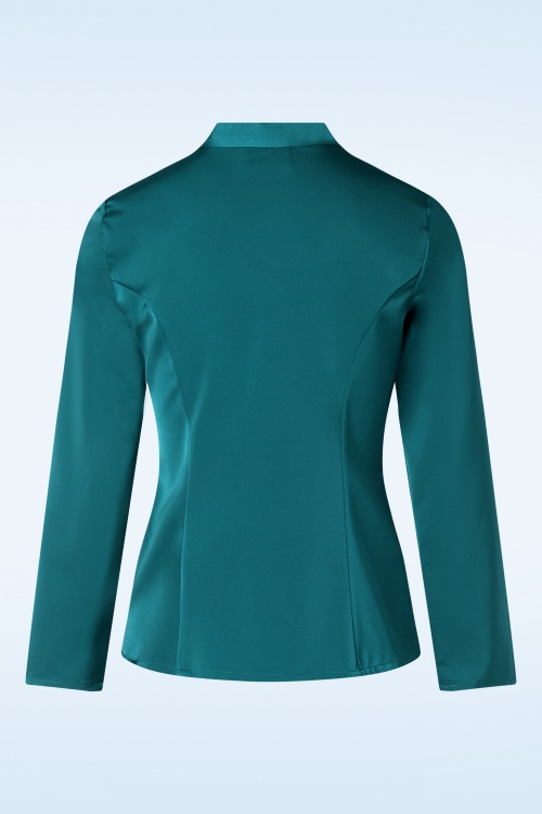 Hearts & Roses - Exclusief bij Topvintage ~ Belinda Blouse in Teal 2