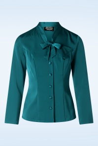 Hearts & Roses - Exclusief bij Topvintage ~ Belinda Blouse in Teal