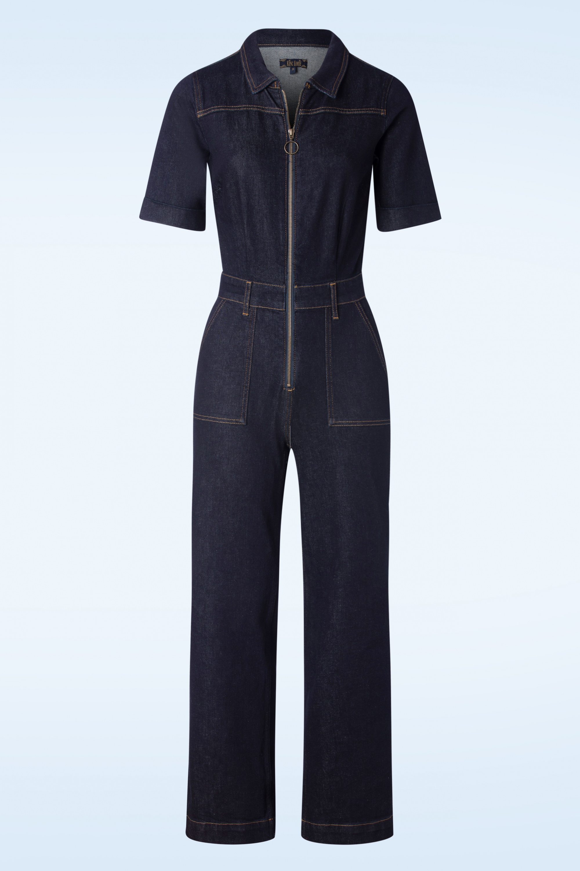 King Louie - Garbo Jumpsuit Walker Denim in Indigo Blauw 3