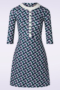 Vintage Chic for Topvintage - Ilona Geo Dress in Lilac and Petrol