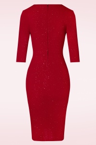 Vintage Chic for Topvintage - Gloria Glitter Pencil Dress in Red 2