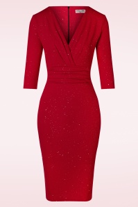 Vintage Chic for Topvintage - Gloria Glitter Pencil Dress in Red