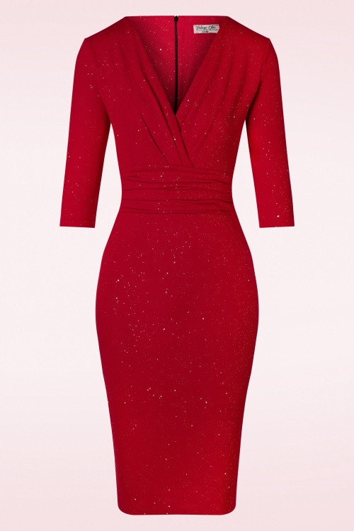 Vintage Chic for Topvintage - Gloria glitter penciljurk in rood