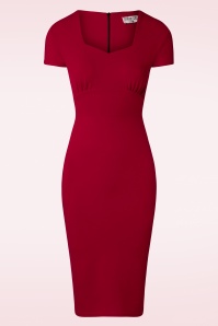 Vintage Chic for Topvintage - Demi Pencil Dress in Deep Red