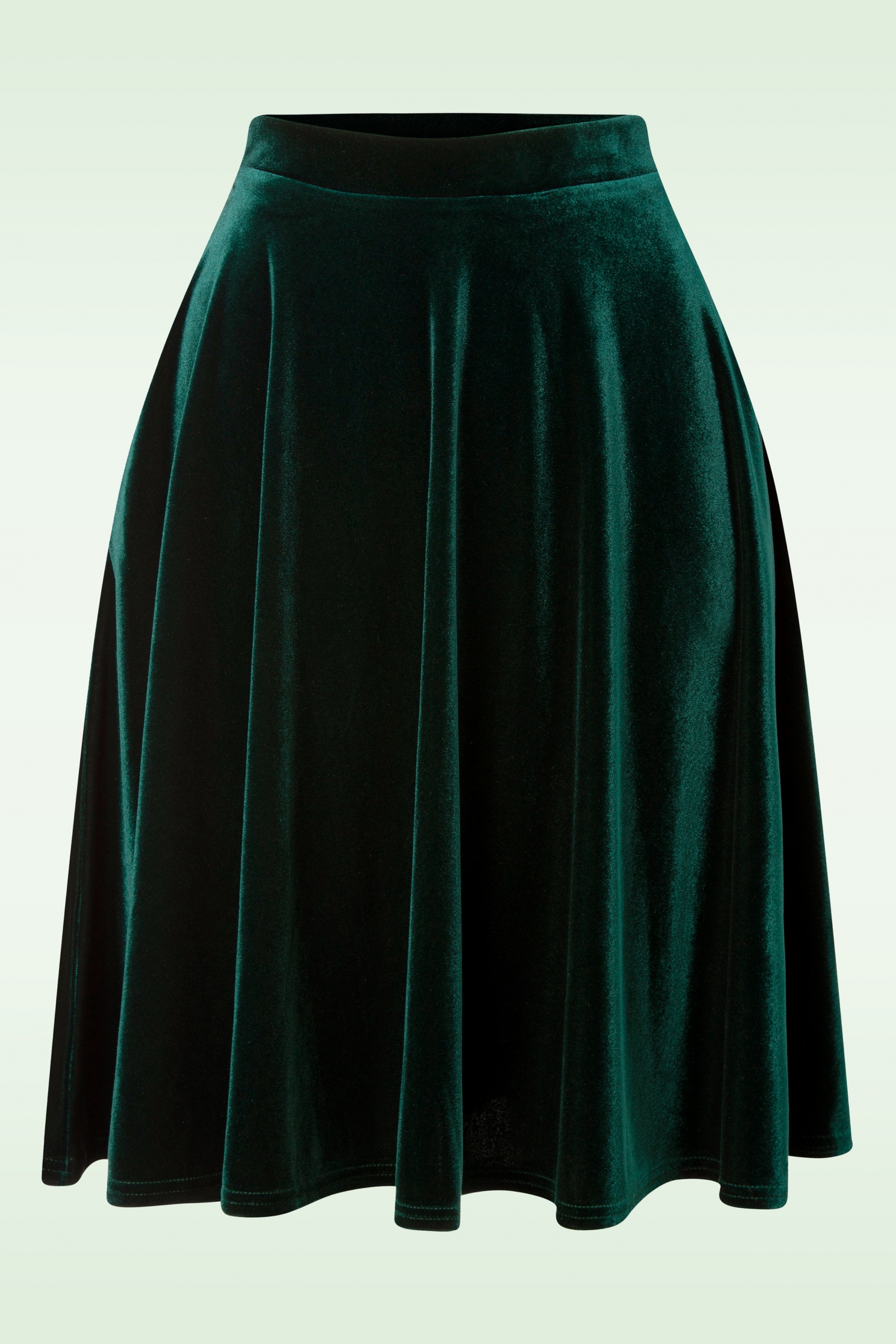 Vintage Chic for Topvintage - Sheila swing rok in groen fluweel