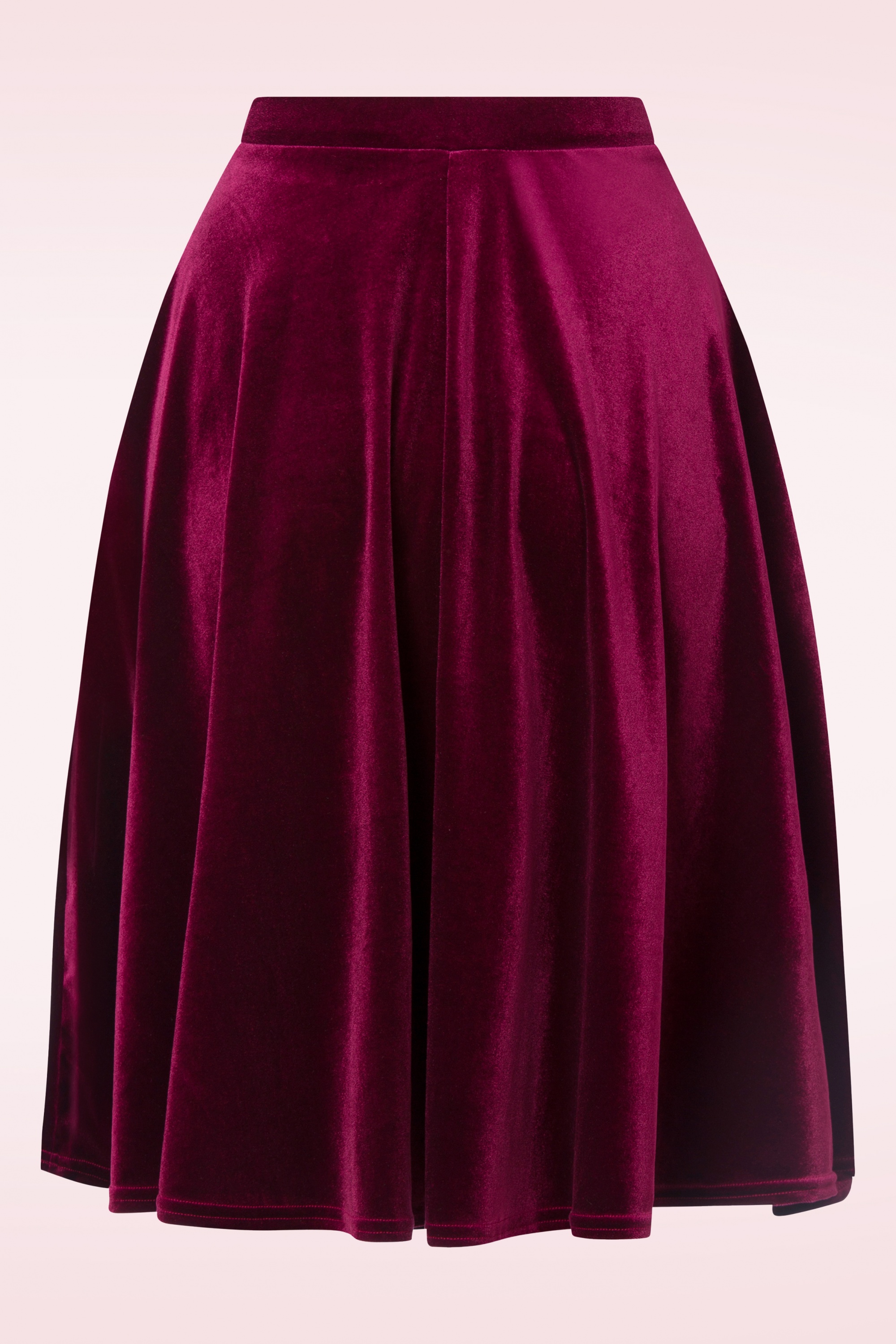 Vintage Chic for Topvintage - Sheila swing rok in bordeaux fluweel 2