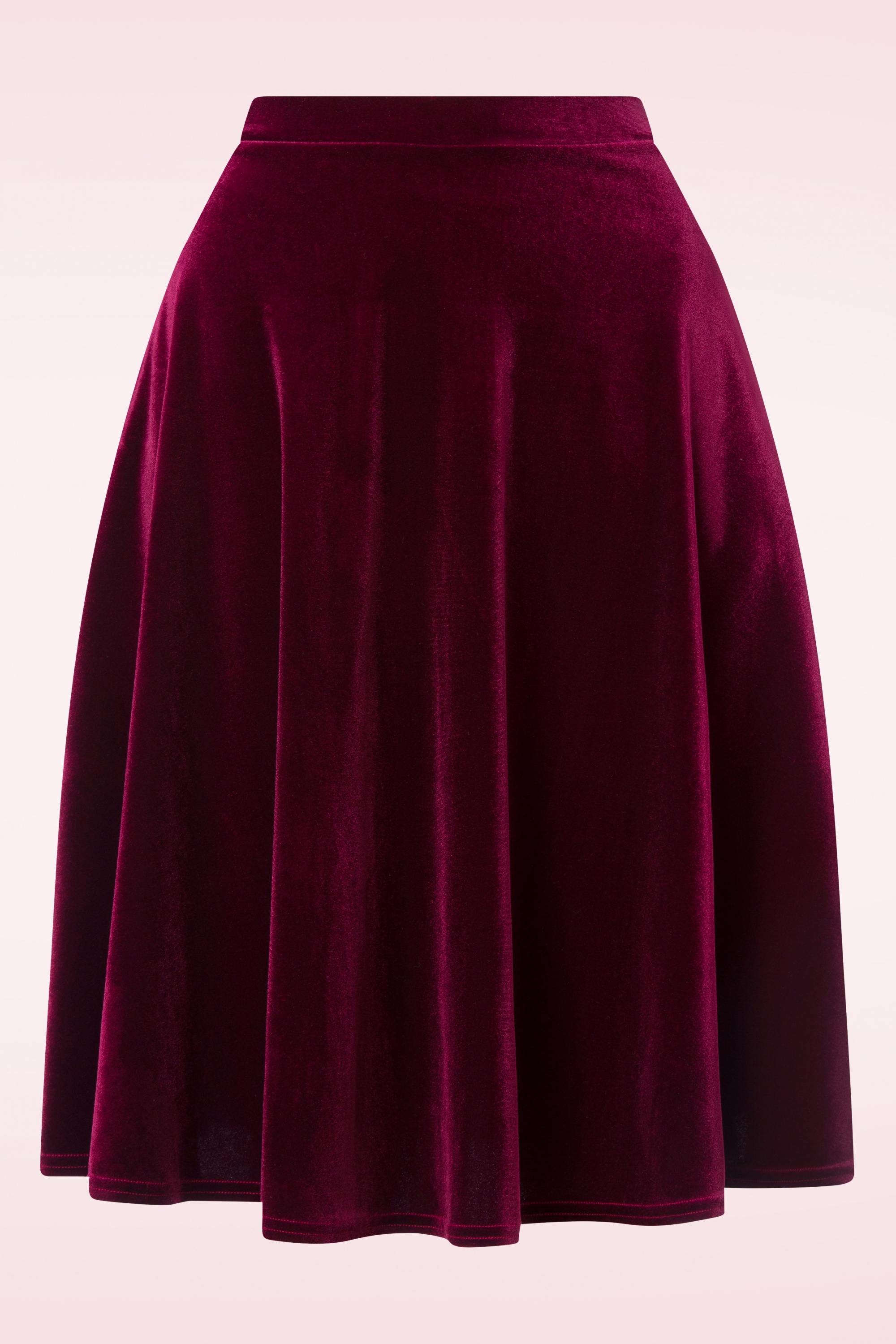 Vintage Chic for Topvintage - Sheila swing rok in bordeaux fluweel