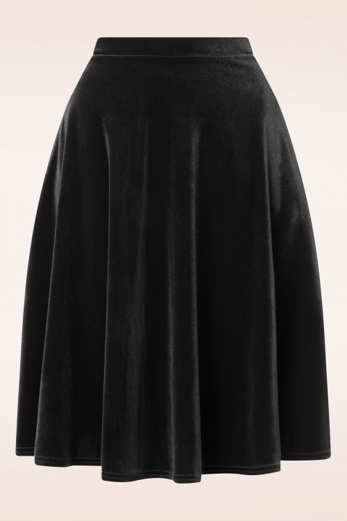 Vintage Chic for Topvintage - 50s Sheila Swing Skirt in Black Velvet