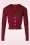 Vixen - 40s Jazmine Heart Knit Cardigan in Burgundy
