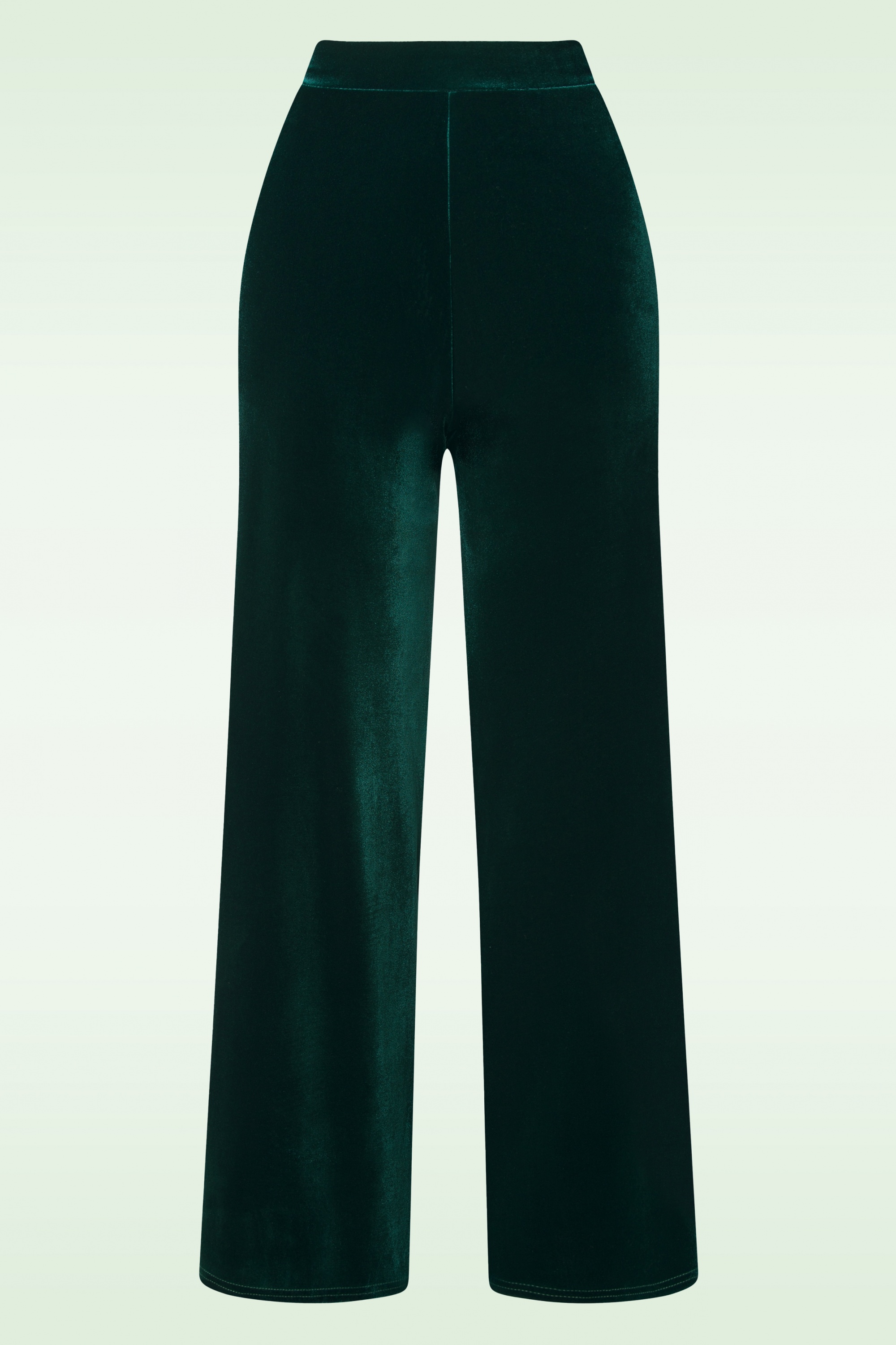 Vintage Chic for Topvintage - Victoria fluwelen broek met rechte pijpen in groen