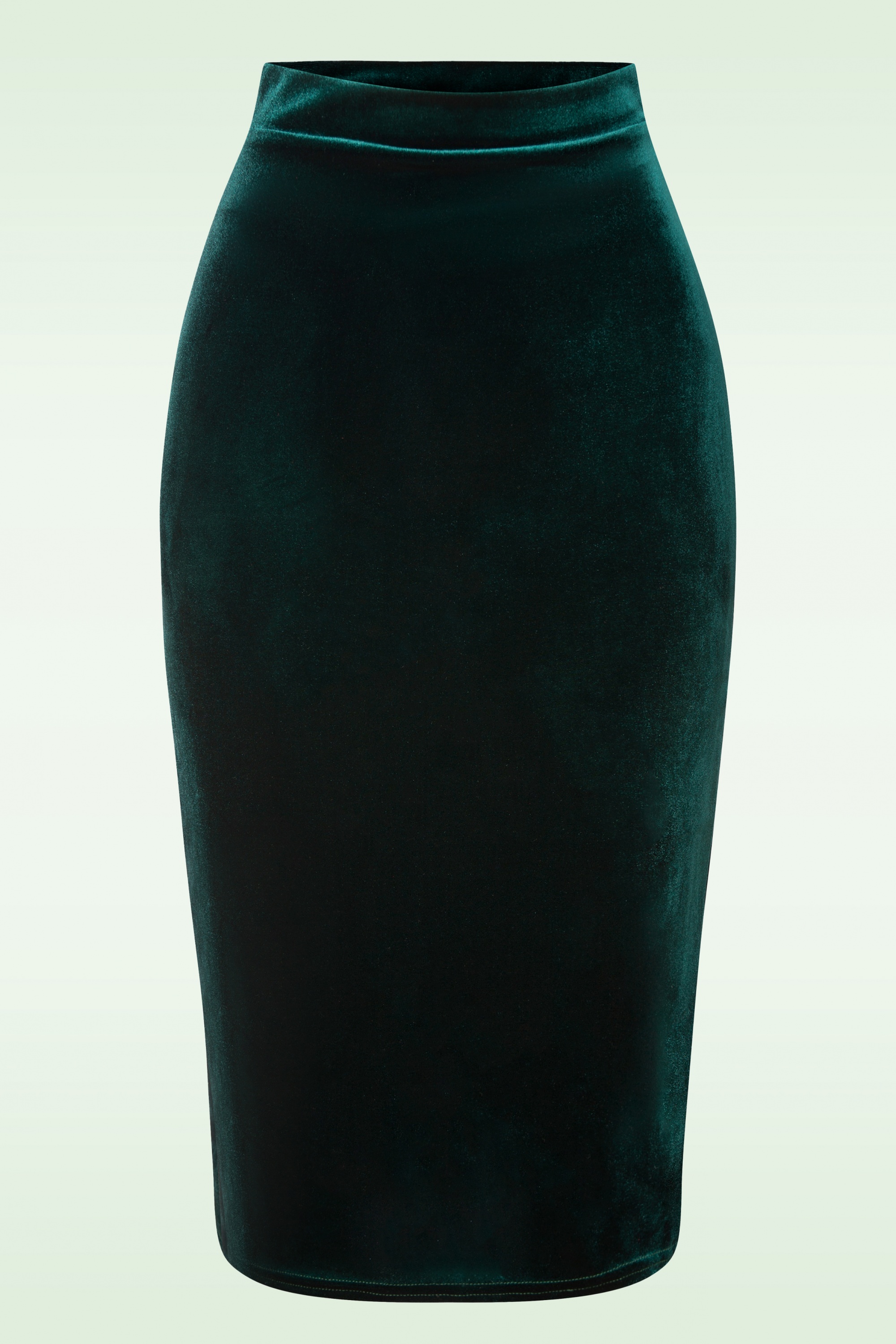 Vintage Chic for Topvintage - Glendie Velvet Pencil Rok in Flessen Groen