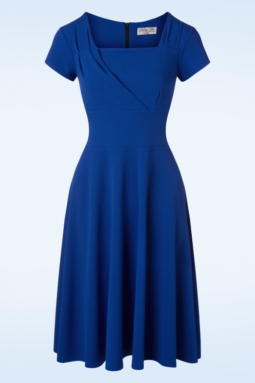 Vintage Chic for Topvintage - Riyana Swing Dress Années 50 en Bleu Roi 2