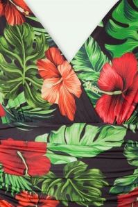 Vintage Chic for Topvintage - Grecian Tropical Flower Maxi Dress Années 50 en Noir 3