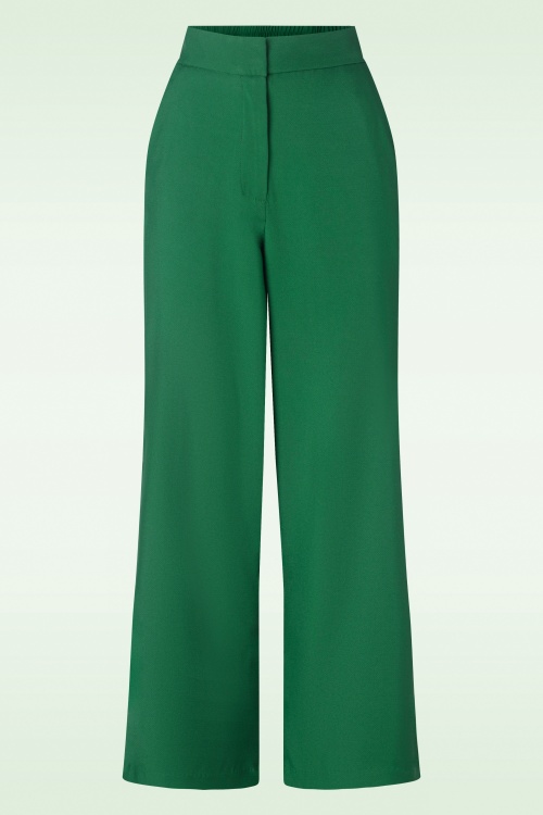 Louche - Tilde Wijde Pantalon in Groen