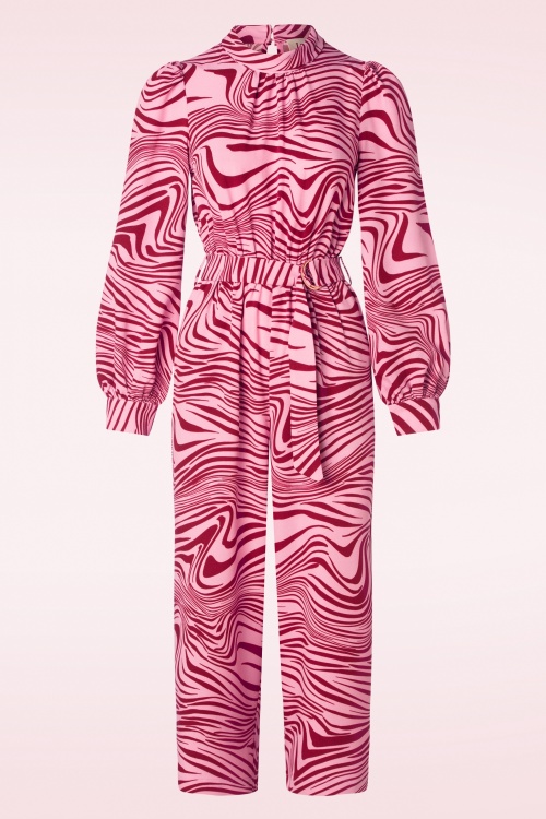 Louche - Gayane Zebra Jumpsuit in Roze 2