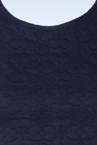 Vintage Chic for Topvintage - Tory Jacquard Jurk in Marineblauw 3