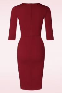 Vintage Chic for Topvintage - Nicky Pencil Jurk in Rood 2