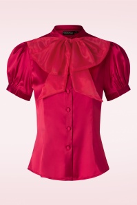 Vixen - Valentina oversized strikblouse in rood