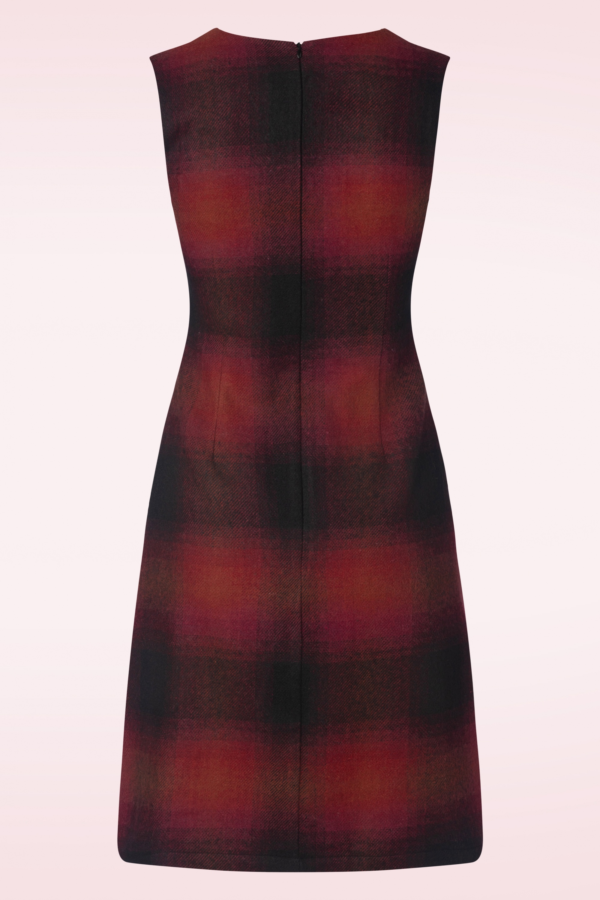 Timeless - Teddy Wool Check Jurk in Rood 4