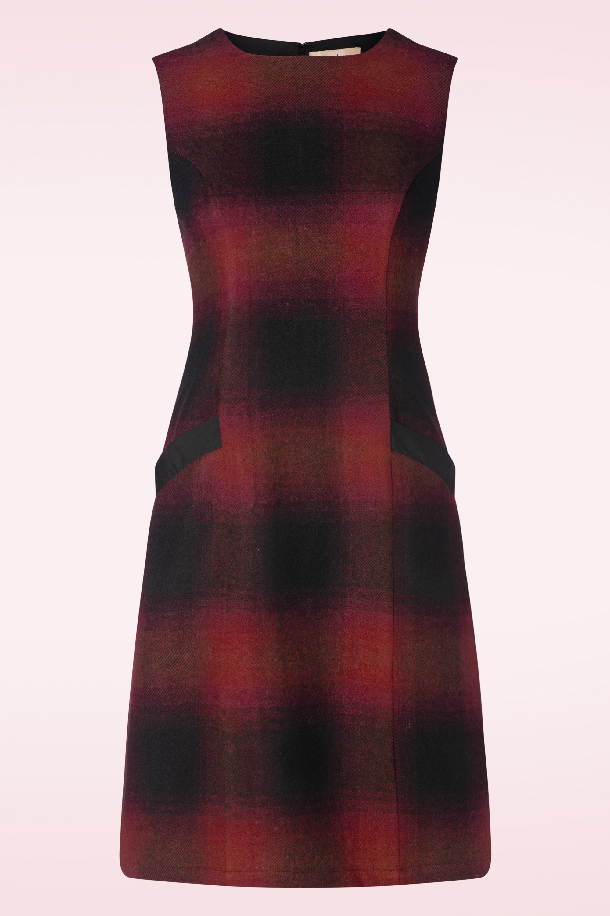 Timeless - Teddy Wool Check Jurk in Rood 2