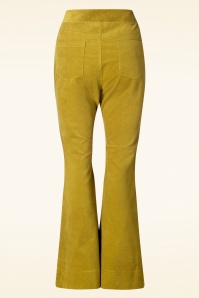 Vixen - Corduroy flare broek in mosterd 2