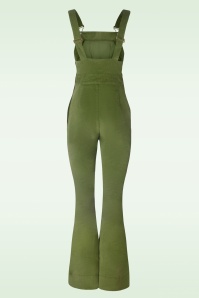 Vixen - Cora Corduroy overall jumpsuit in olijfgroen 2