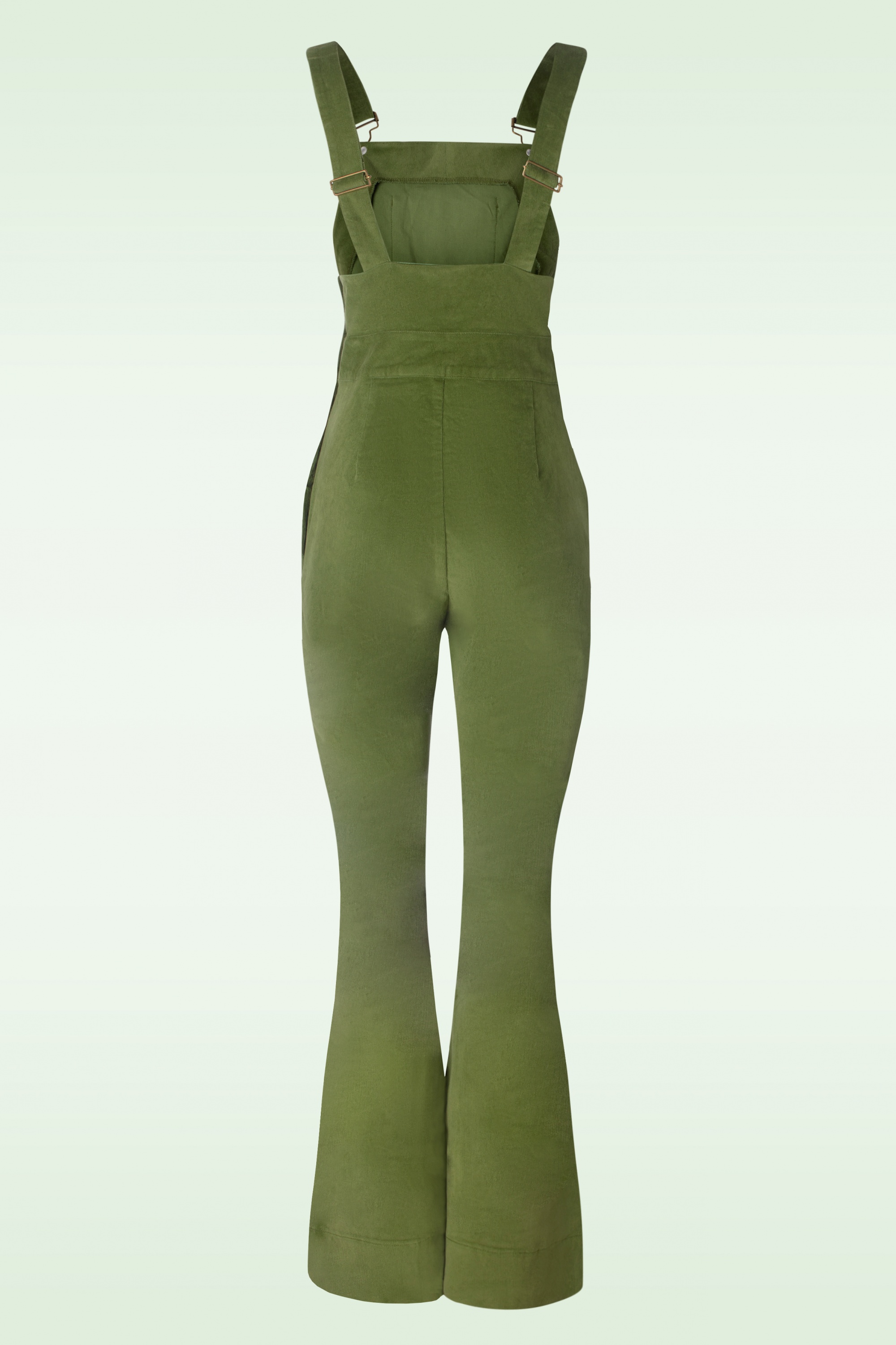 Vixen - Cora Corduroy overall jumpsuit in olijfgroen 2