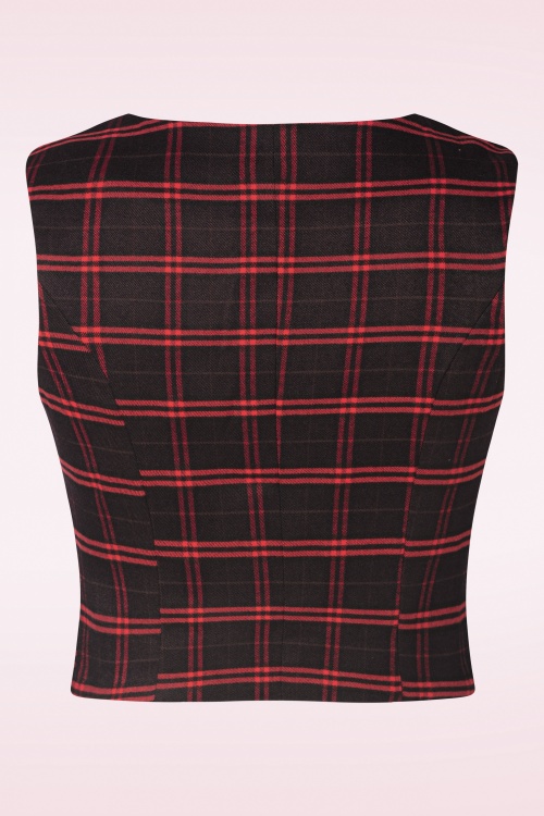 Timeless - Marley Check gilet in zwart en oranje 4