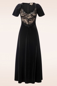 Timeless - Francesca Velvet maxi jurk in zwart