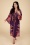 Powder - Trailing Wisteria Lux Lange Kimono Gown in Amethist Paars