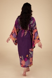 Powder - Peignoir Long façon Kimono Trailing Wisteria Lux en Violet Améthyste 3