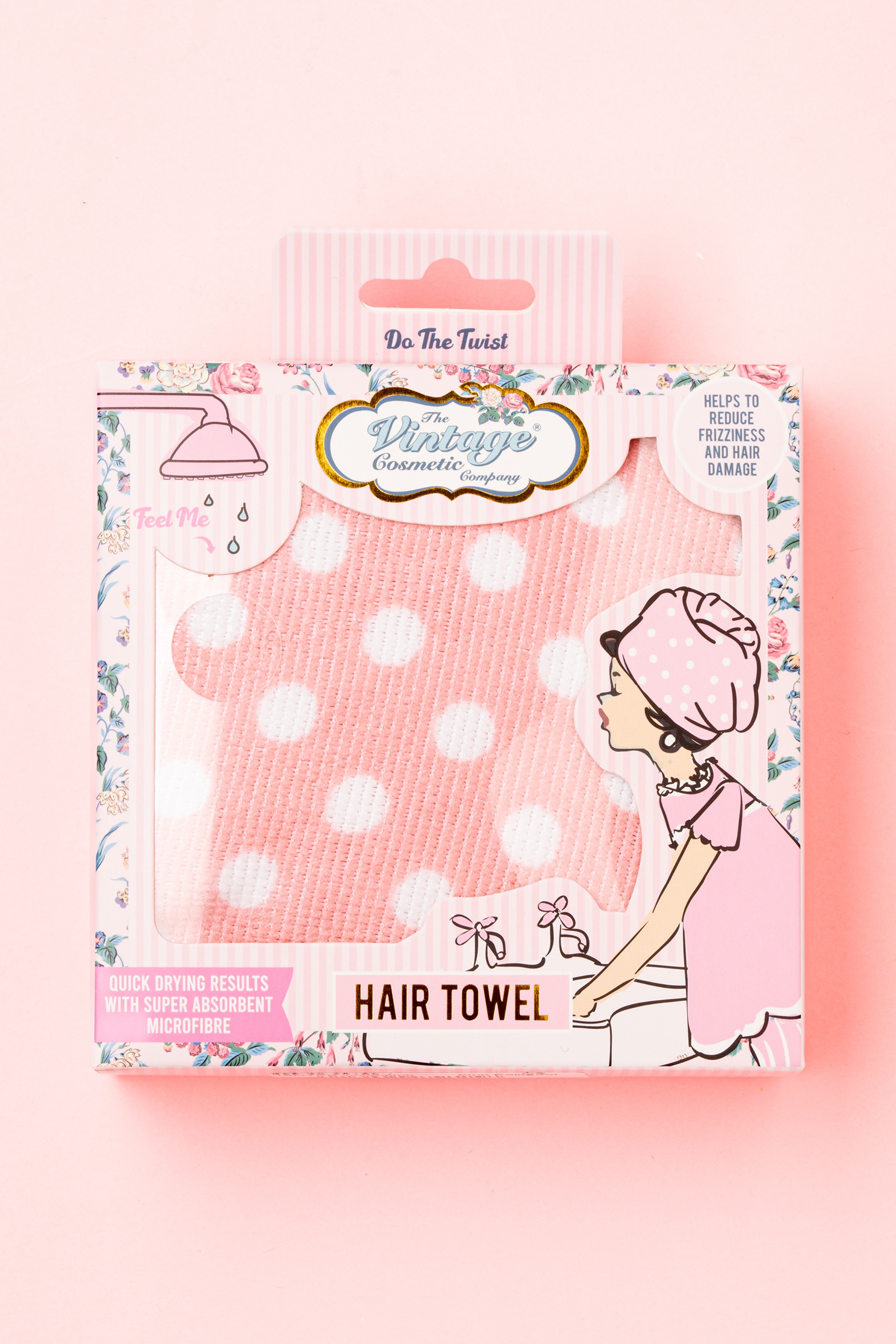 The Vintage Cosmetic Company - Roze polkadot haartulband in wit