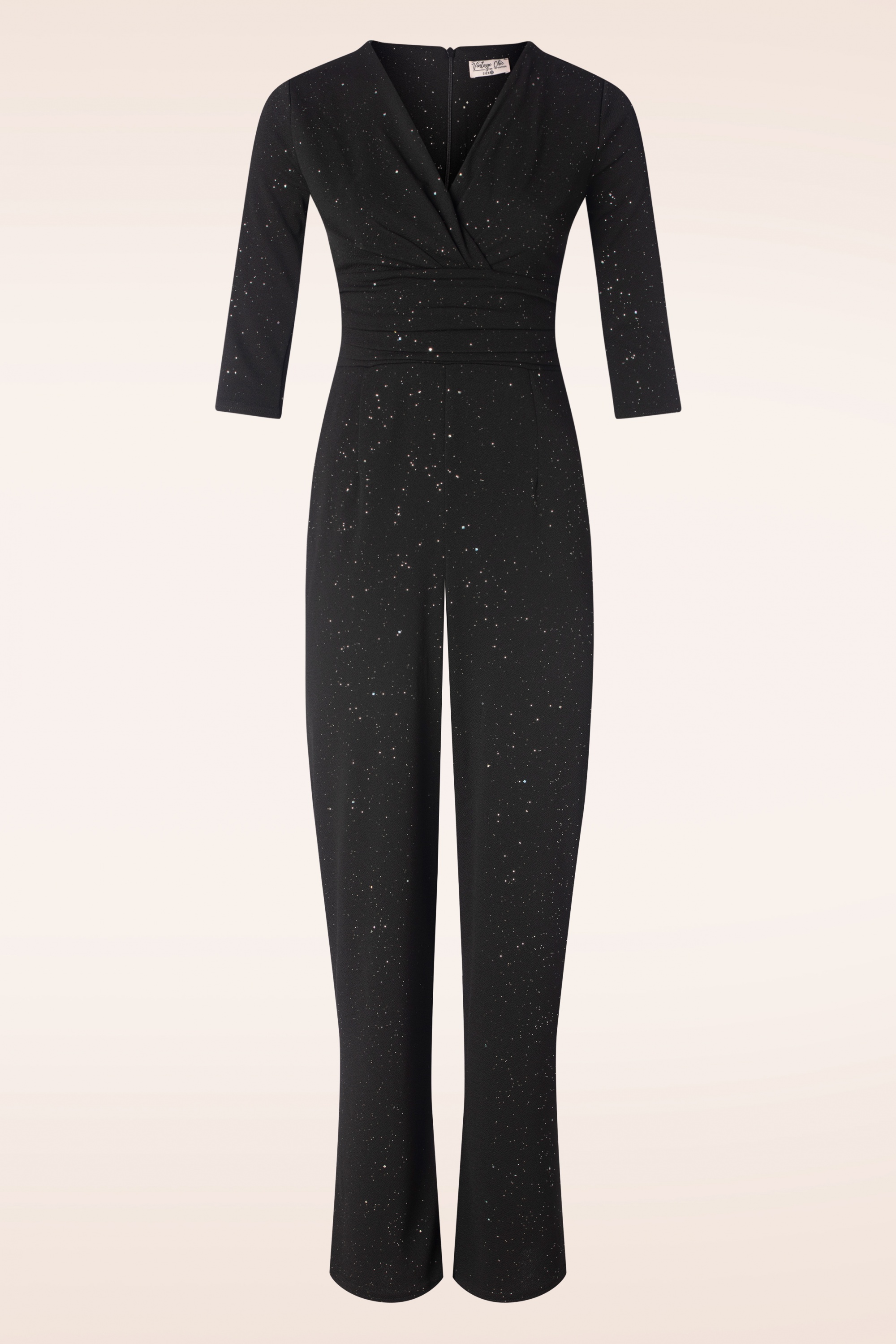 Vintage Chic for Topvintage - Galia Glitter Jumpsuit in Zwart