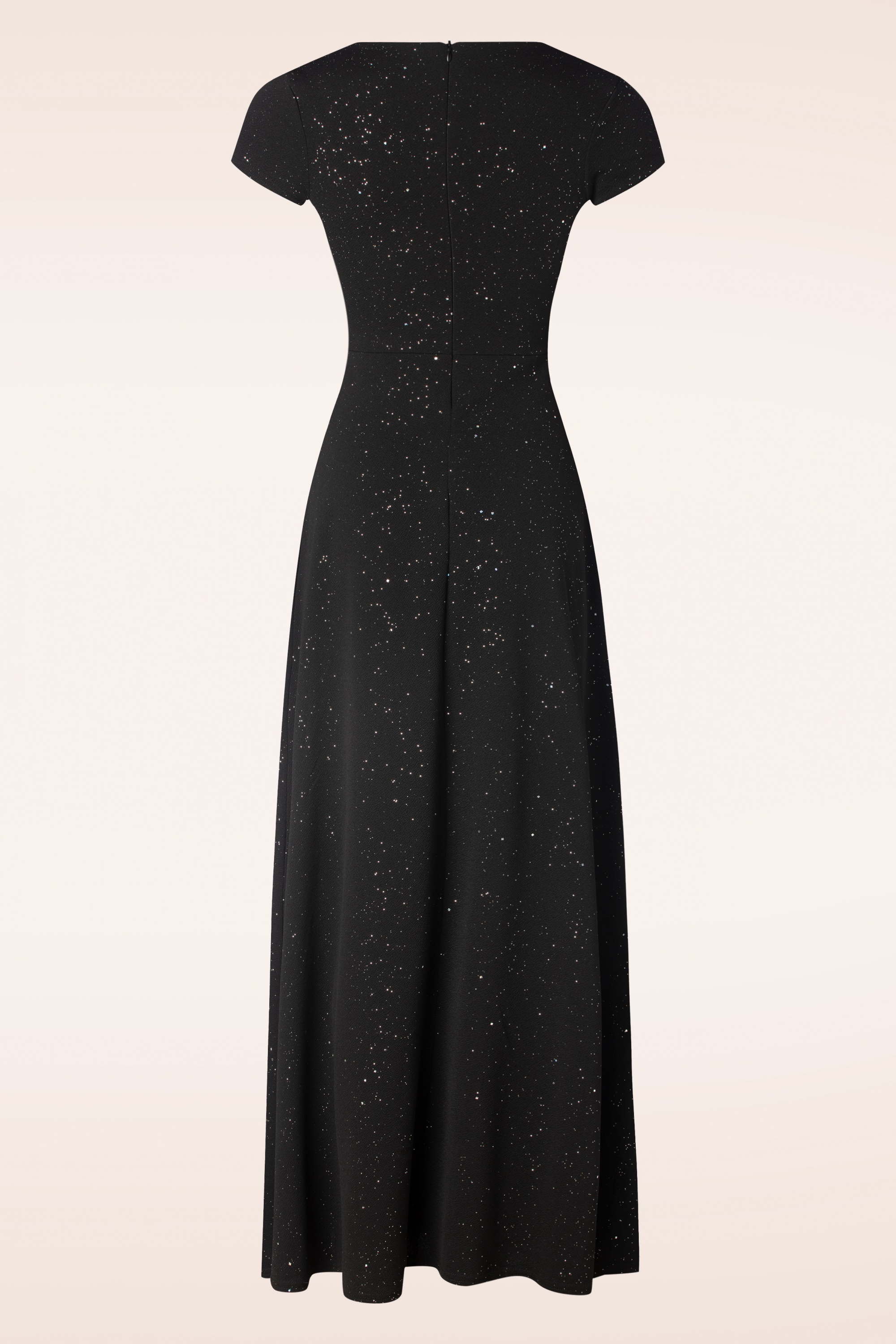 Vintage Chic for Topvintage - Genna Glitter Maxi Jurk in Zwart 2