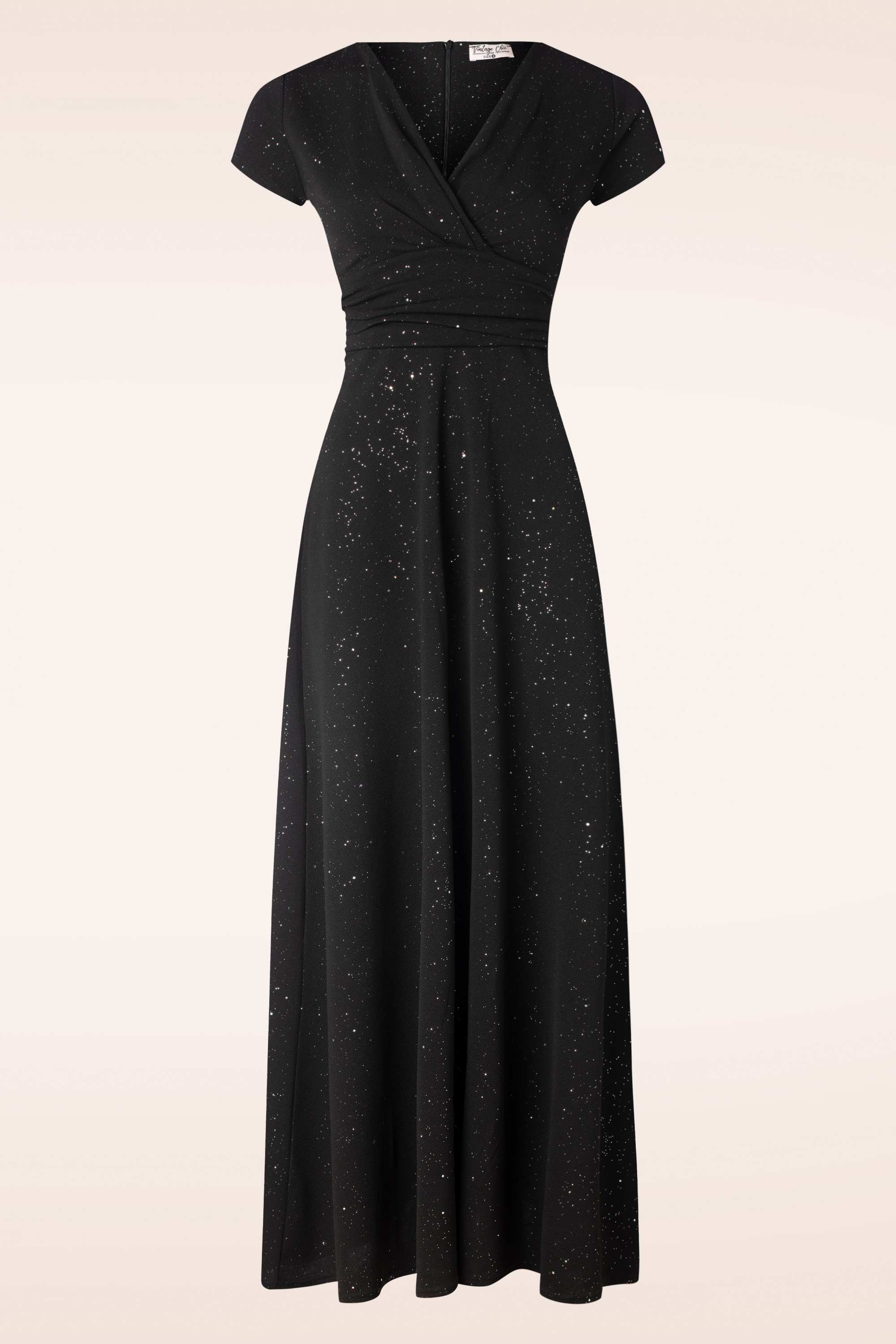 Vintage Chic for Topvintage - Genna Glitter Maxi Jurk in Zwart