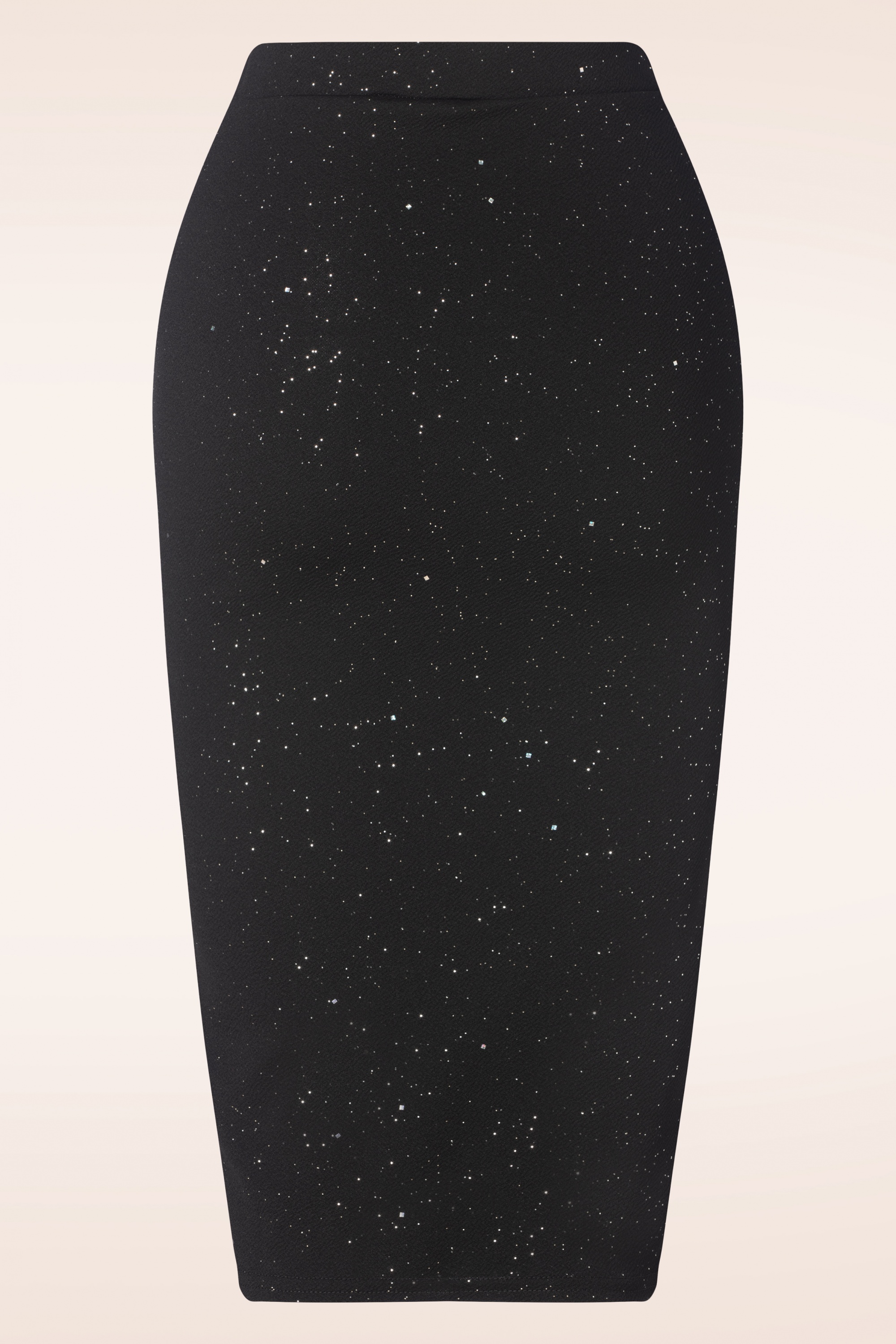 Vintage Chic for Topvintage - Glory glitter pencil rok in zwart 2