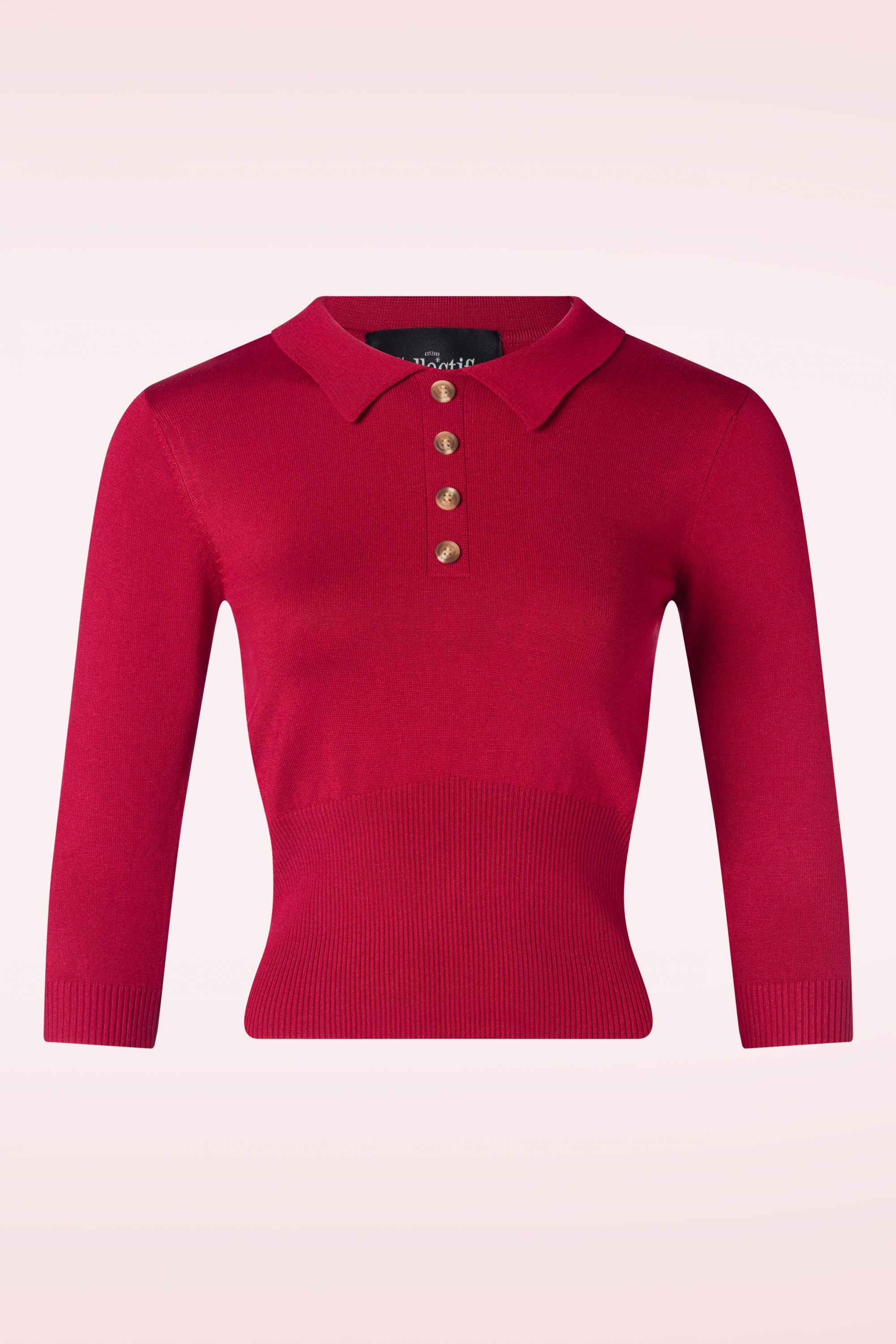 Collectif Clothing - Maya polo top in bordeauxrood 