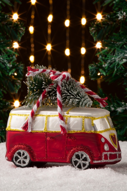 Sass & Belle Dekohänger Weihnachten Auto & Camper Metall rot grün