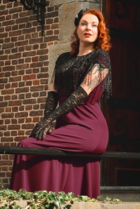 Vintage Chic for Topvintage - Rinda maxi jurk in wijnrood 6