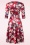 Vintage Chic for Topvintage - Ophelia floral satijnen swing jurk in wijnrood  2