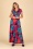 Vintage Chic for Topvintage - Rinda floral glitter maxi-jurk met in zwart