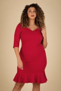 Vintage Chic for Topvintage - Gemma Pencil Dress in Red 4