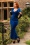 Vintage Chic for Topvintage - Alma Velvet Maxi Jurk in Koninklijk Blauw