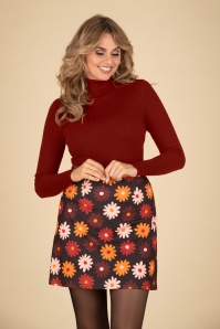 Vintage Chic for Topvintage - Flower power rok in zwart