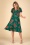 Vintage Chic for Topvintage - Irene Flower Cross Over Swing Dress en Vert Soyeux 3