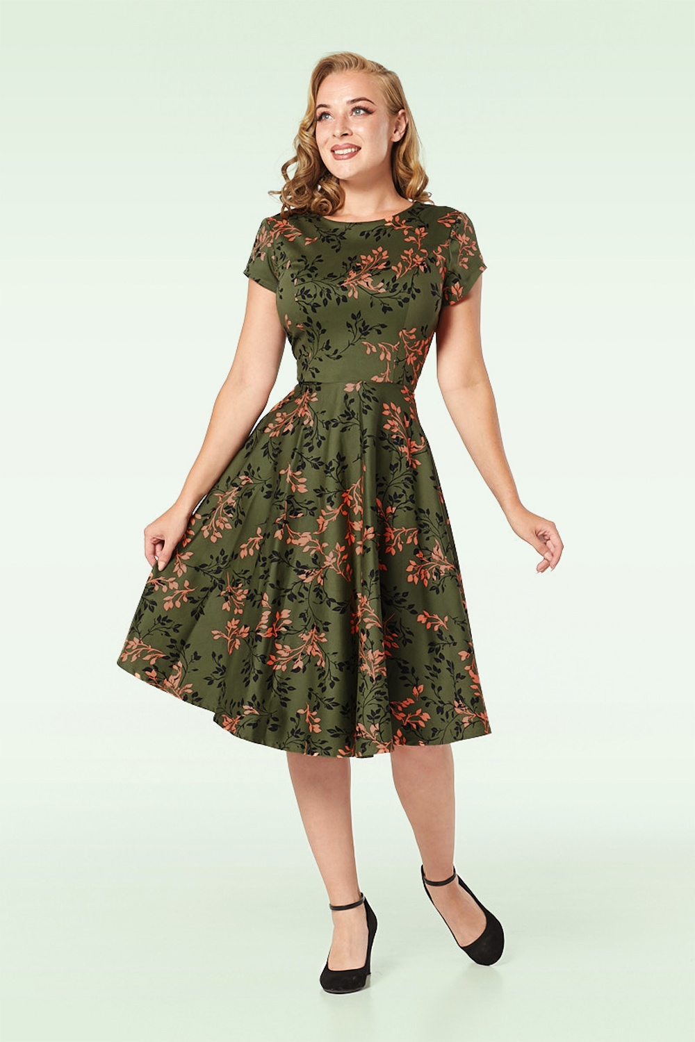 Khaki swing dress best sale