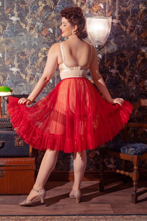 What Katie Did - Sandra Frilly Petticoat in Red 2