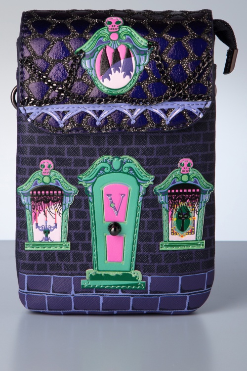 Vendula - Cat Dracula's Haunted House Phone Pouch in Purple